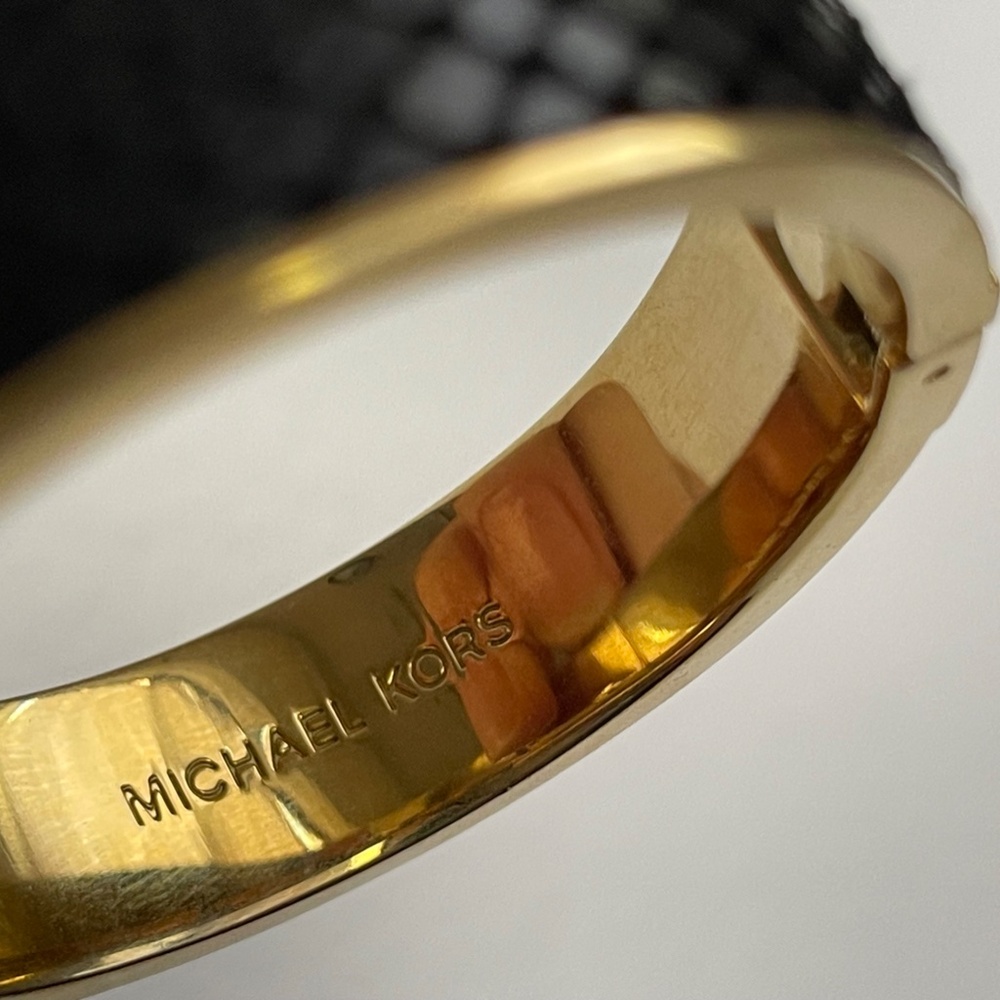 Michael Kors Python Embossed Black Leather Gold T… - image 6